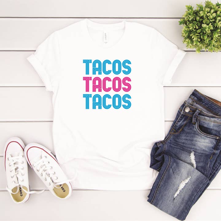 Retro-Tacos-T-Shirt für den Großhandel von Peach Closet