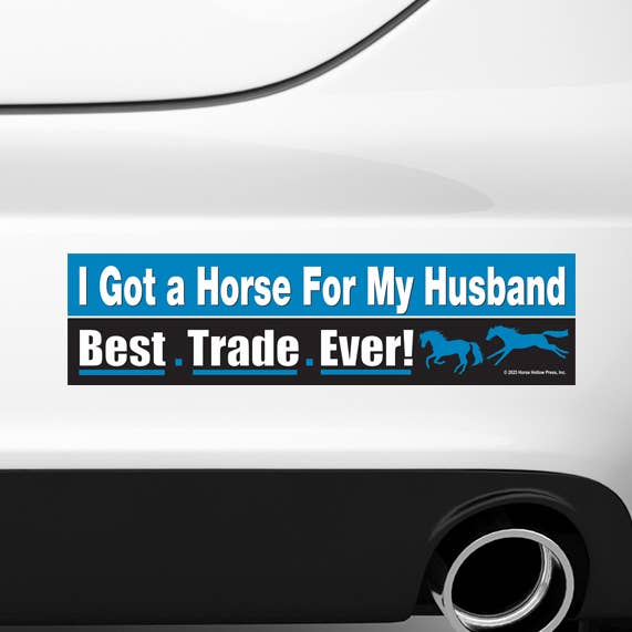 Autocolante para Carro de Cavalo / LIQUIDAÇÃO / Marido Melhor Troca de Sempre por atacado de Horse Hollow Press / Pretty, Funny, Snarky Cards & Stickers