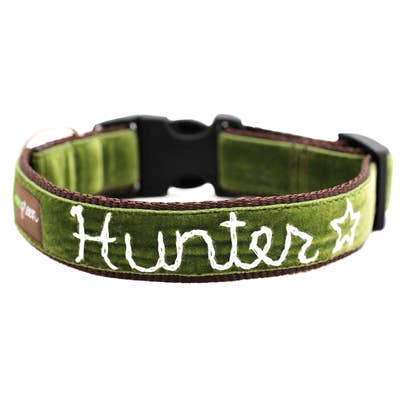 Mimi Green - Wholesale Pet Collar - Dog - Hand Embroidered Dog Collar Personalized w/ Dogs Name2