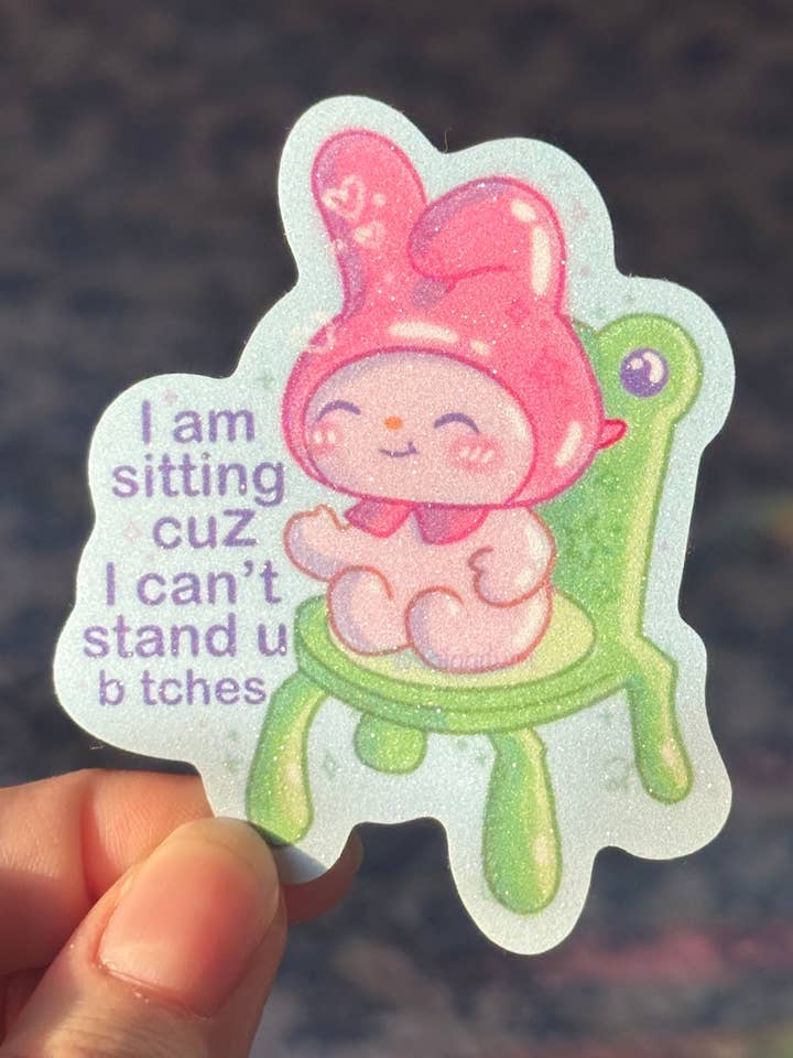 Autocollant Chaise Grenouille Amusante | Autocollant Mon Melo Lapin, Imperméable pour la vente par Uni & Umi