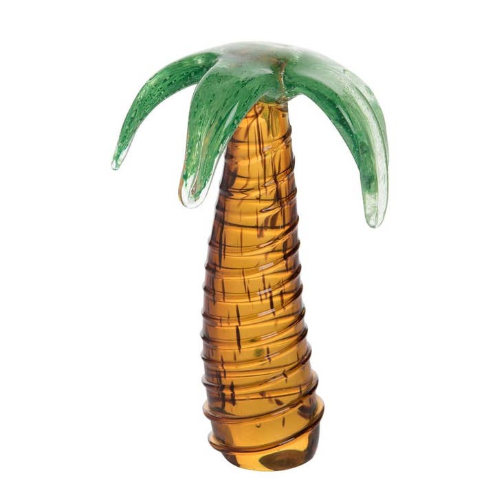 Palm Tree Art Glass Decorative Figurine for wholesale by Beachcombers