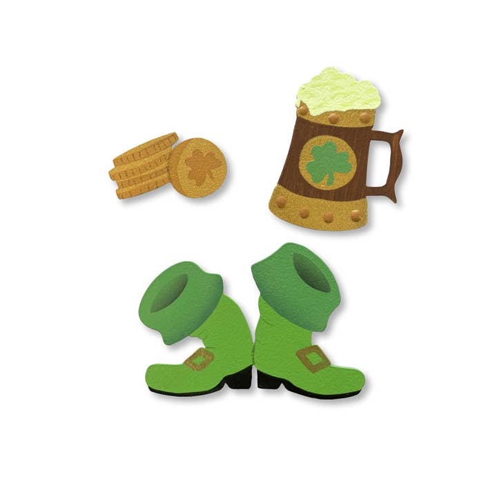 Roeda Studio - Wholesale Magnet - St. Pat's Beer Stein Magnets S/3, St Patrick's Day Decor