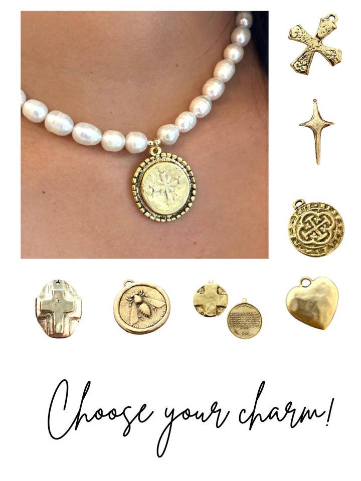 Choose Your Charm Pearl Necklace/Jewelry/Freshwater Pearls for wholesale by Nora James jewelry