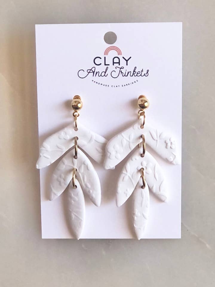 Feather White/Textured Clay for wholesale by Clay and Trinkets