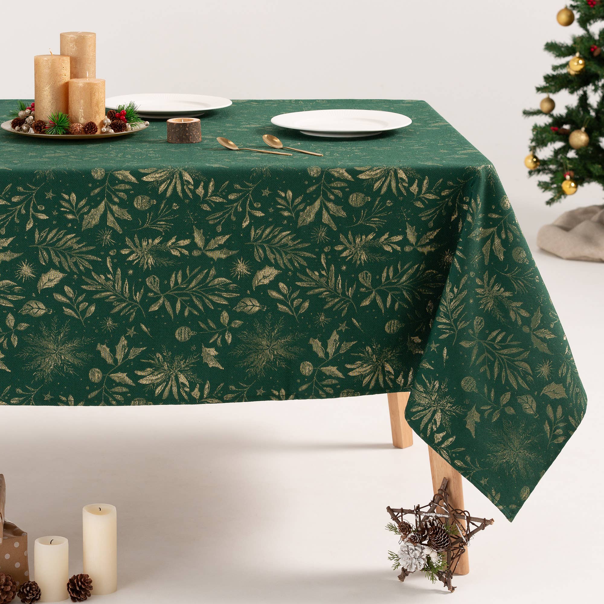 GAMUSI - Wholesale Tablecloth - Christmas tablecloth cotton jacquard FLENOR14