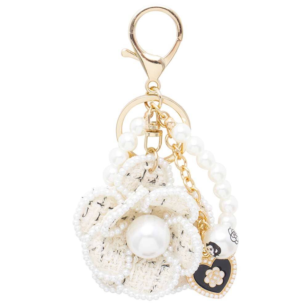anbfashion – wholesale Keychain – Women's – PEARL FLORAL HEART LETTER STRAP KEYCHAIN AM-10253