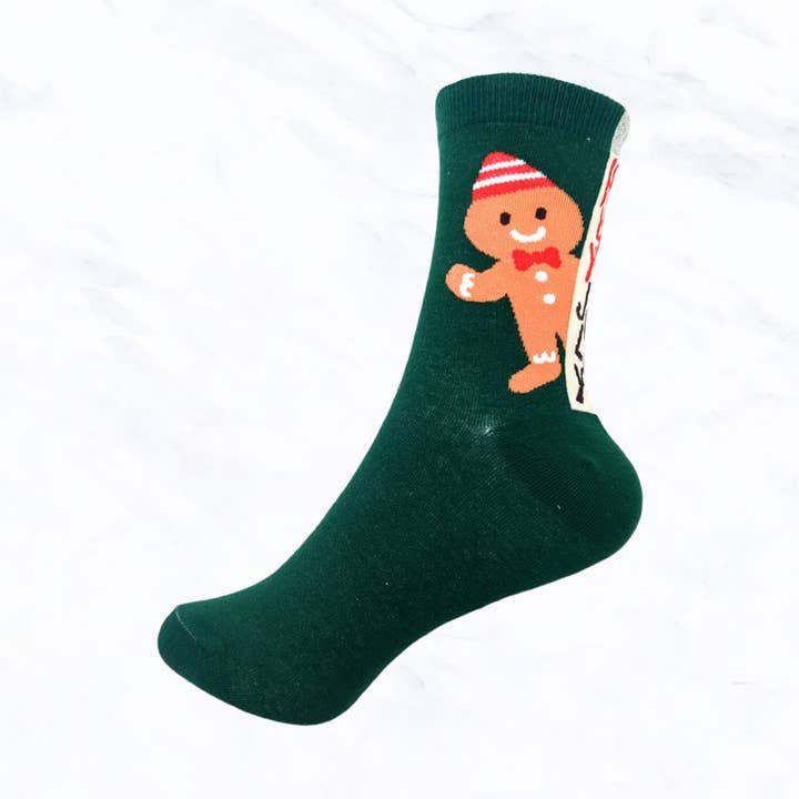 Suzie Q USA – Engroshandel Strømper - Dame – VÆR GLÆDELIG Julemand, Gingerbread Man, Rudolph Socks0
