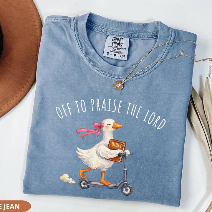 T-shirt chrétien pour femmes "En route pour louer le Seigneur" pour la vente par Teedico