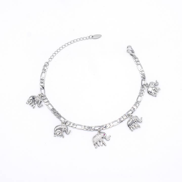 JoeyTheJewelry - Wholesale Anklet - Silver Layered real gold Plated elements anklet bracelet