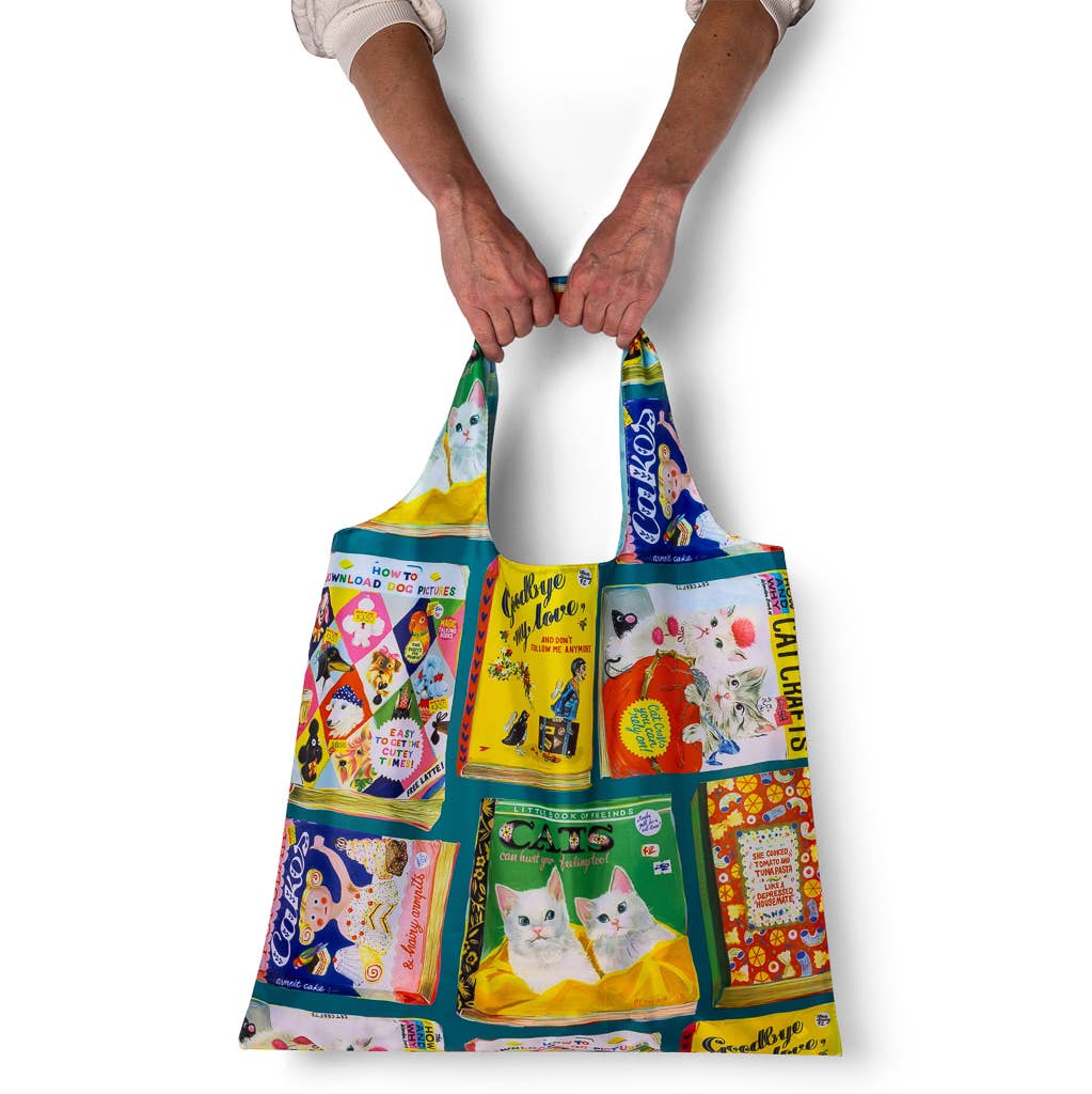 Yellow Owl Workshop – Saco de mercearia/compras por atacado – Bolsa reutilizável Art Sack® Useless Books por Anna Hoyle1