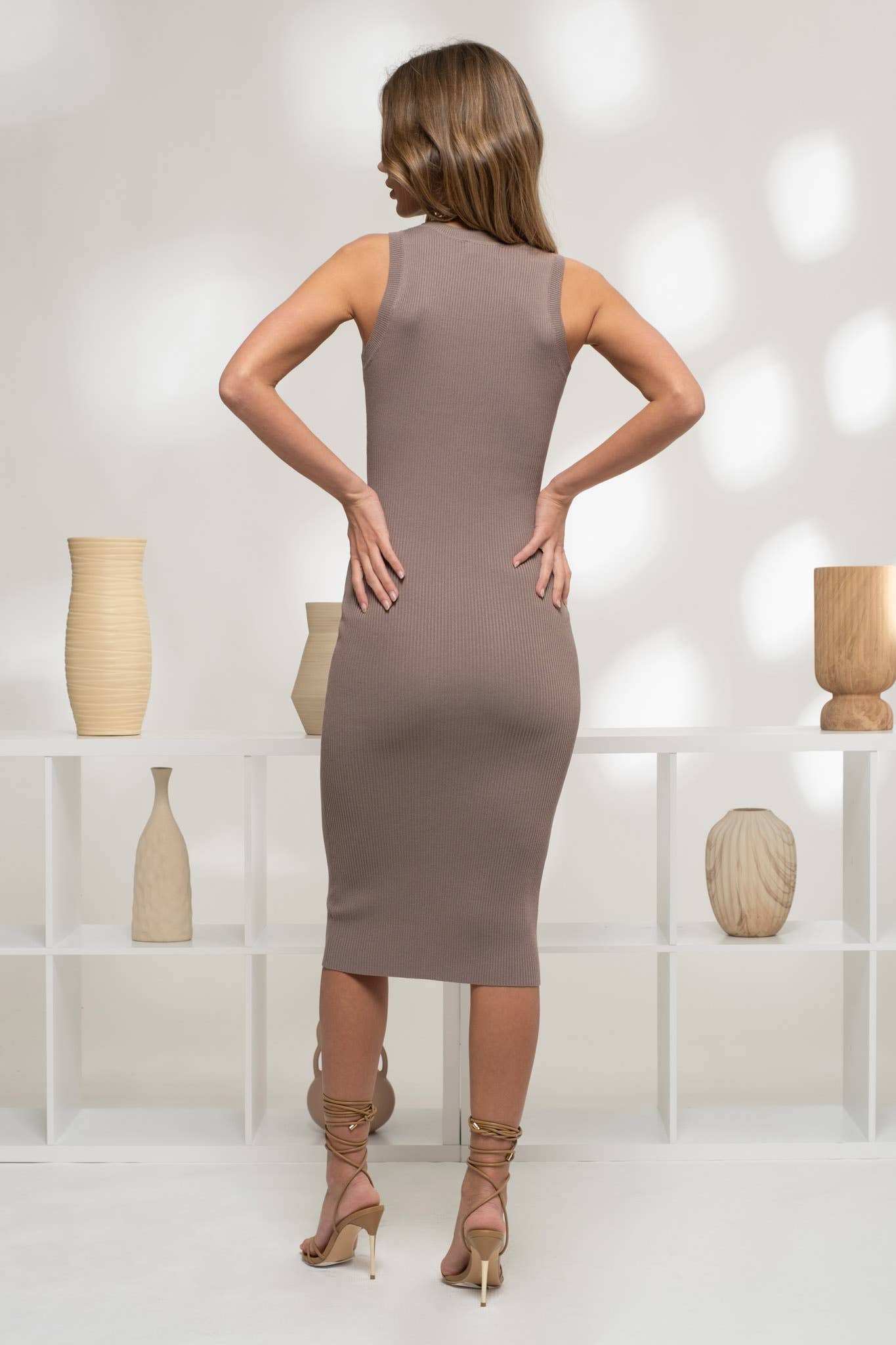 The Workshop Studio - Wholesale Dress - Women's - RIBBED KNIT TANK MIDI DRESS50