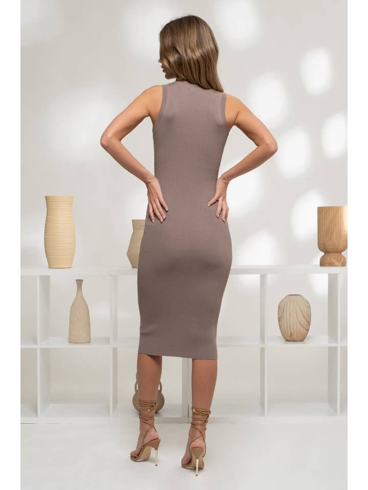 The Workshop Studio – Engroshandel Kjole - Dame – RIBSTRIKKET TANK MIDIKJOLE50