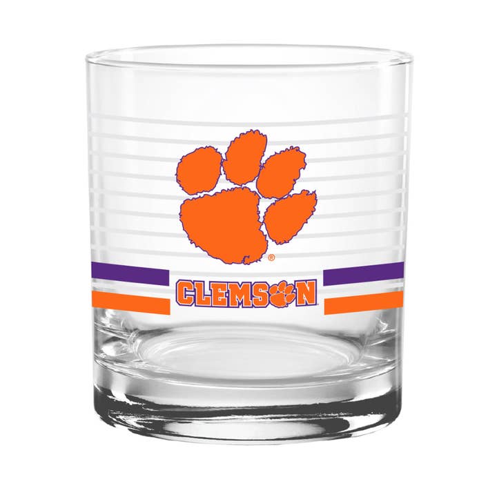 14oz Clemson Tigers Ring Rocks Glass for wholesale by Indigo Falls