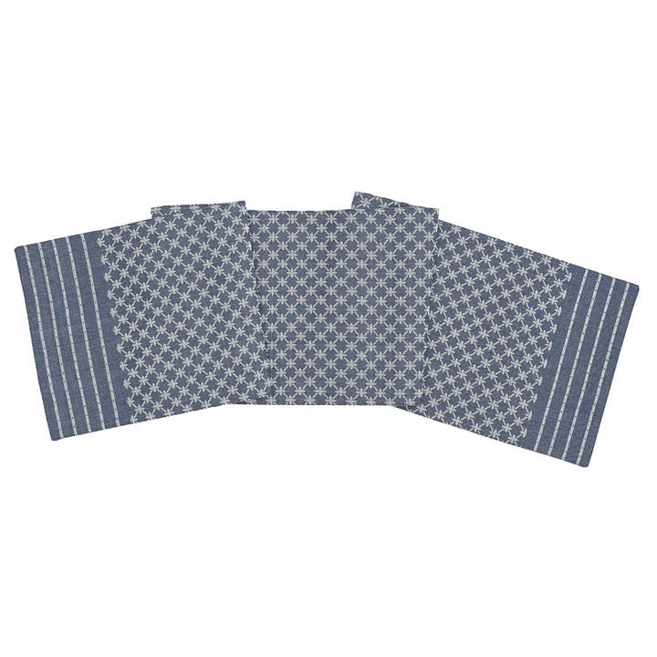 SALE Markle Jacquard Navy Table Runner for wholesale by C&F Home