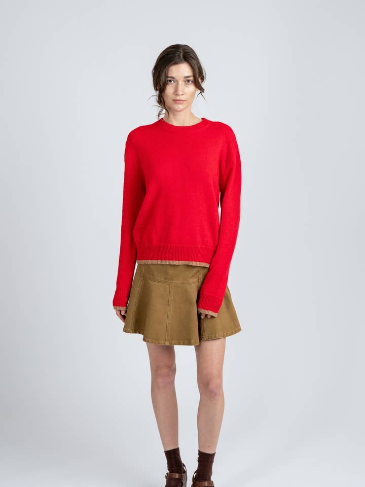 RED CREWNECK SWEATER for wholesale on Faire