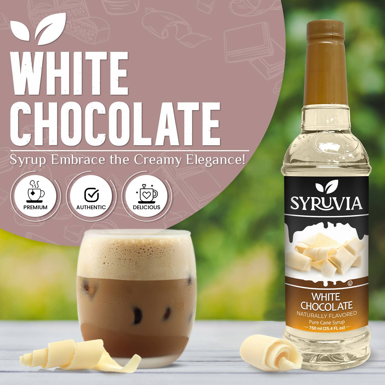 Syruvia - Wholesale Flavored Syrup - White Chocolate Syrup1