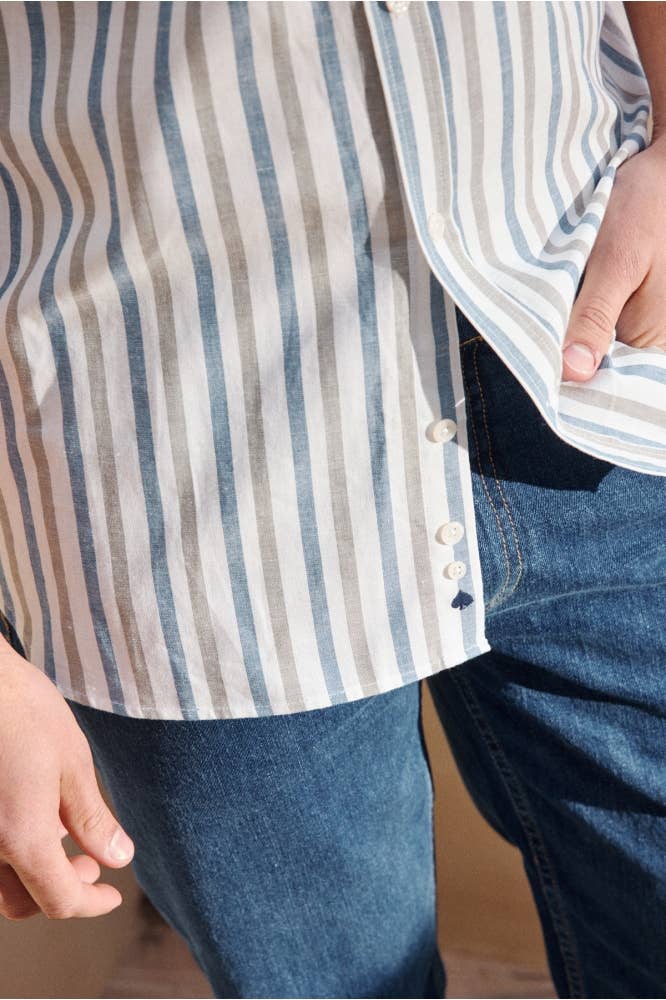 JAQK – Engroshandel Skjorte med buttondown – Mænd – Java Ciotat stribet skjorte i bomuld-lærred3