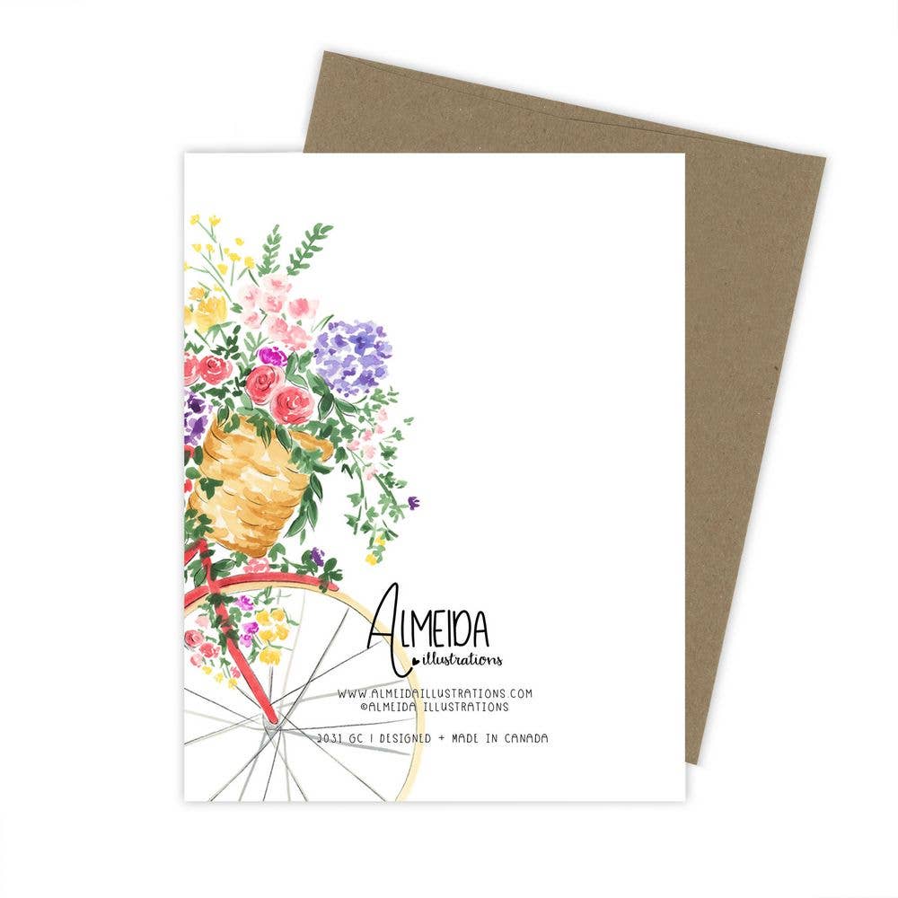 Almeida Illustrations – Engroshandel Sympati-kort – Tænker på dig Floral Sympathy Card1