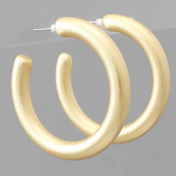 Grace Ann Designs - Vente Créoles - Créoles en or mat