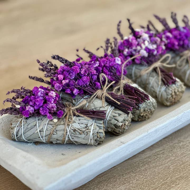 Picki Nicki - Wholesale Sage Bundle - White Sage with Dried Lavender & Purple Flowers2