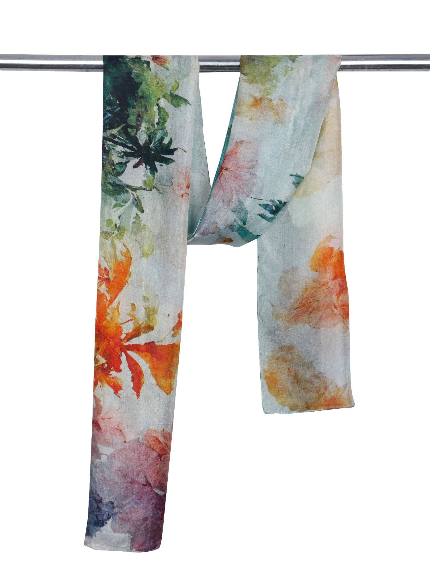 Namaskar Australia - Wholesale Scarf - Women's - Tropical Horizon Floral Landscape Scarf – Pure Silk Designer Wrap | Watercolor Coastal Print1