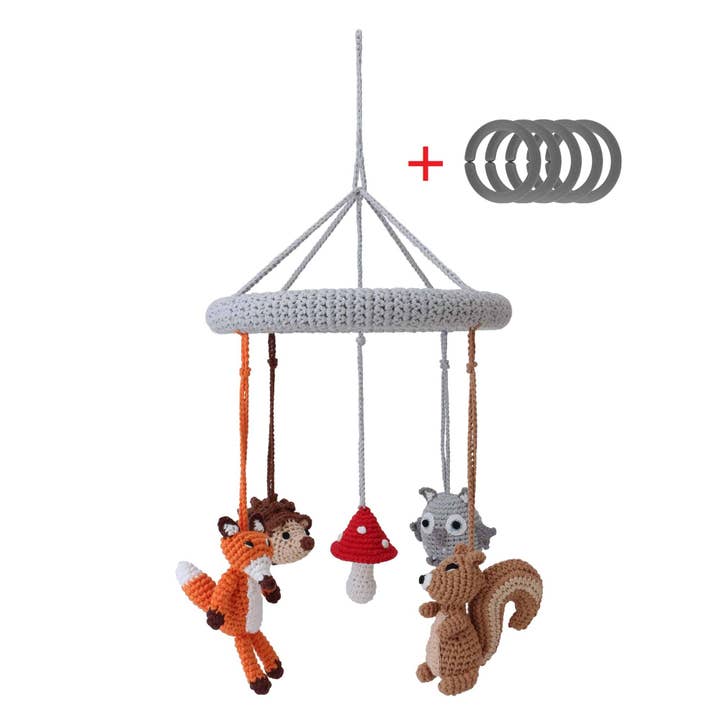 SindiBaba - Wholesale Baby Mobile - Forest Animals II Crocheted Baby Mobile (4-in-1)3