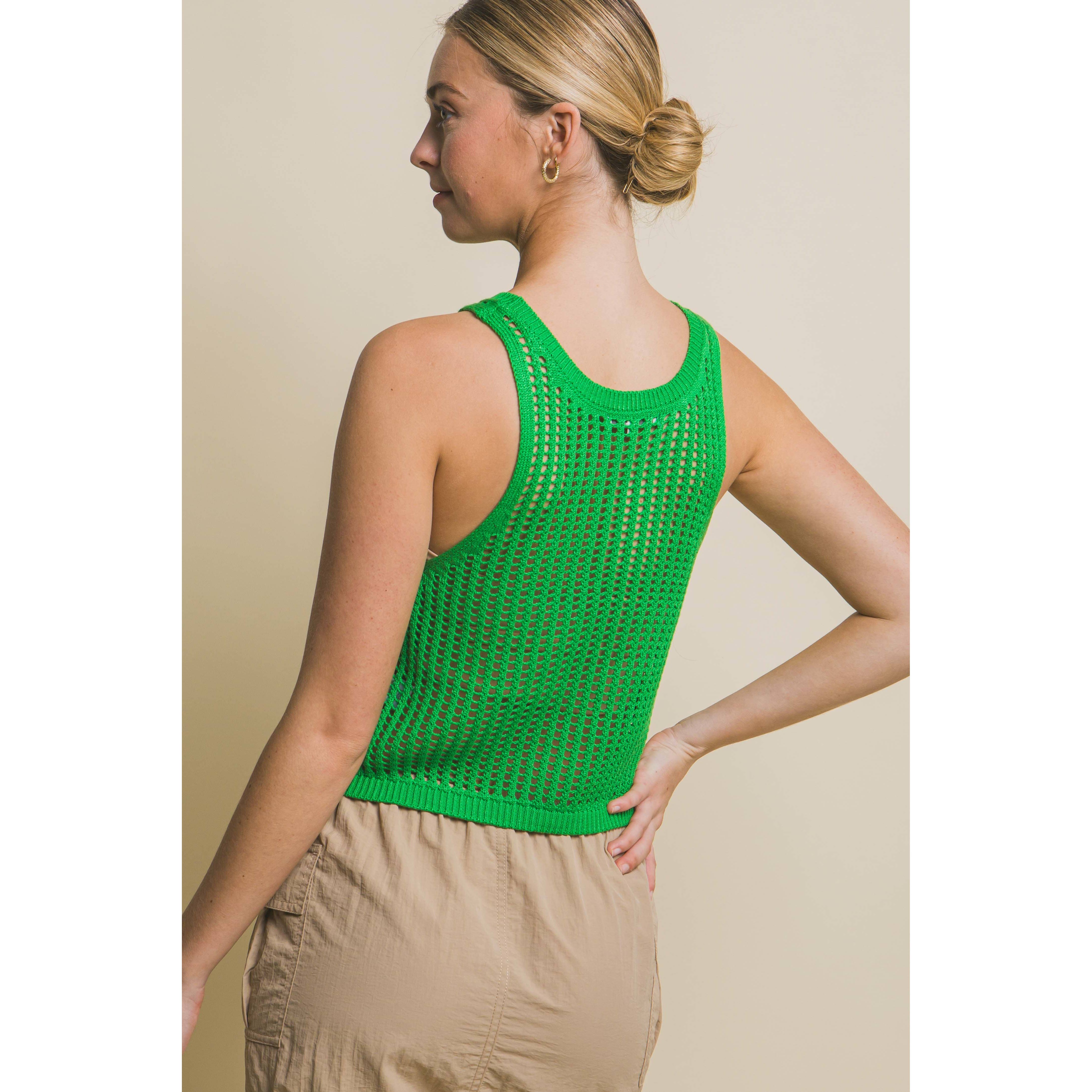 Paperdoll – Großhandel Strickoberteil – Damen – ÄRMELLOSES TANKPULLOVERTOP MIT OFFENEM STRICK2