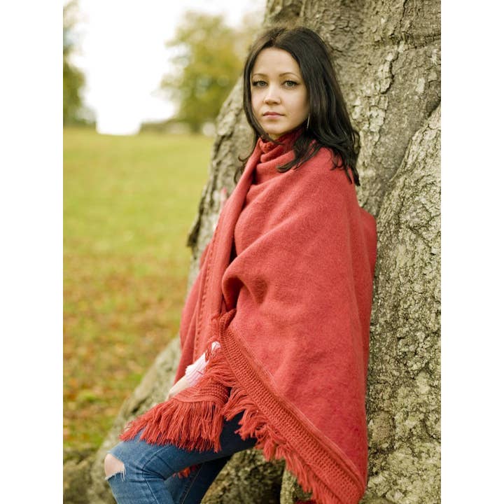 ECUALAMA – wholesale Poncho - Dam – Baby Alpacka ull Poncho Handvävda Cape Wrap Sjal Frans Alla