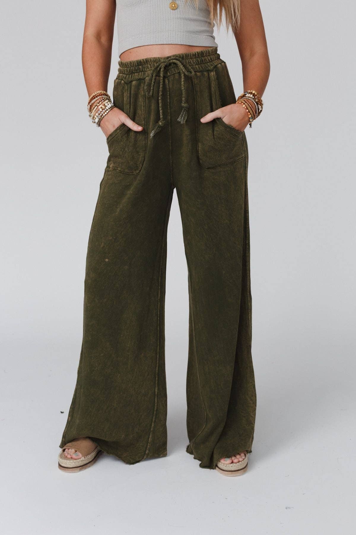 Three Bird Nest - Wholesale Pants - Women's - Relaxing Robin Wide Leg Pant - New Olive6