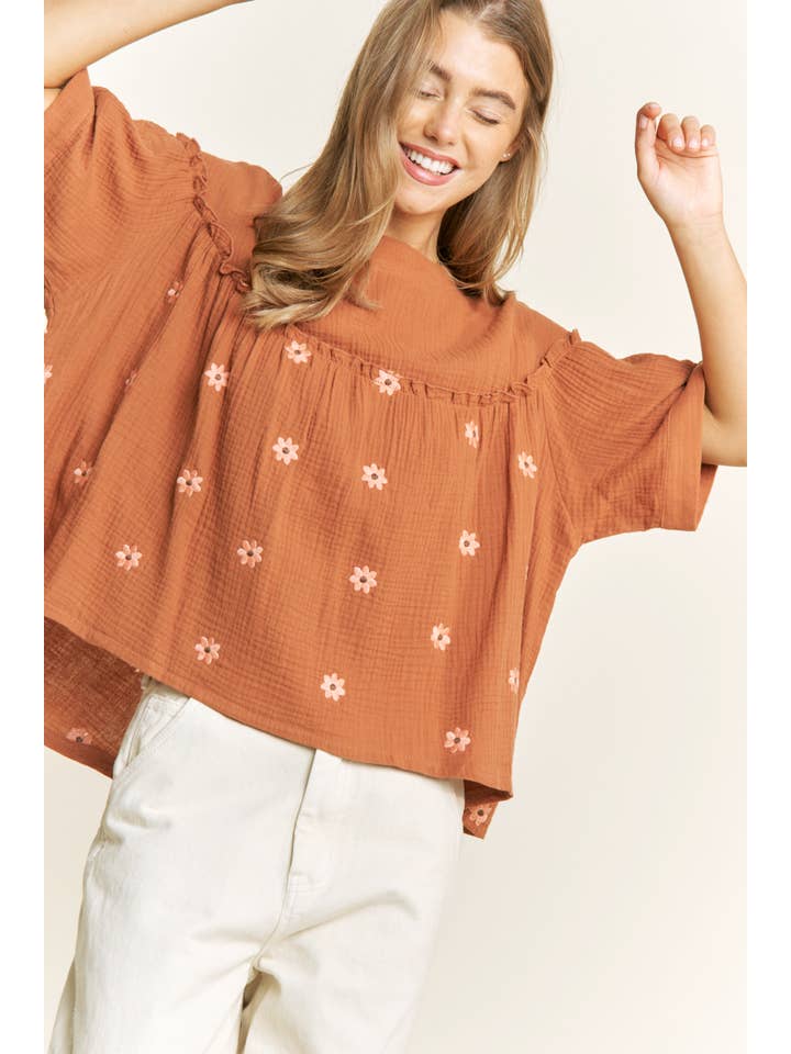 Sweet Generis - Wholesale Blouse - Dames - BABYDOLL TOP MET GAASBORDUURSEL5