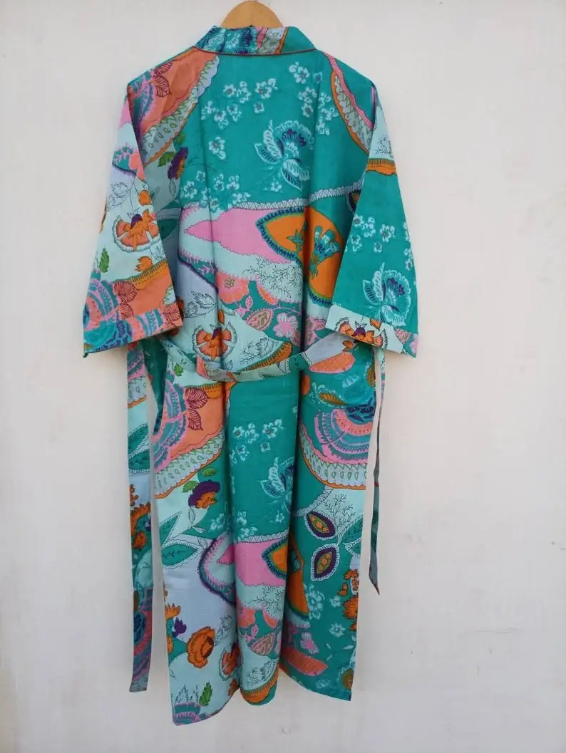 GYPSY STUDIO - Wholesale Robe - Unisex - Unisex Robe Cotton Kimono Indian Hand Block Printed Cotton3