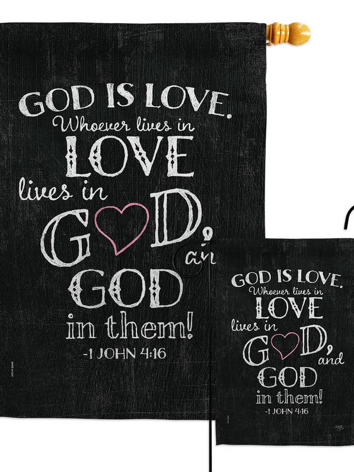 Bandiera decorativa fede versi religiosi della Bibbia Dio è amore per la vendita all'ingrosso da parte di Two Group Flag Co