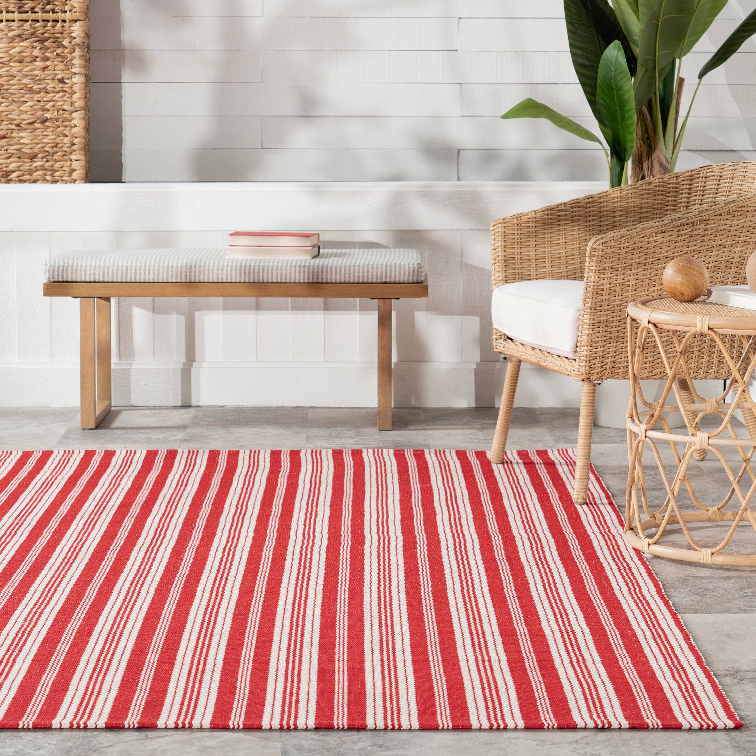 nuLOOM - Wholesale Area Rug - Home Conservatory Ticking Stripe Handwoven Indoor/Outdoor Area Rug49