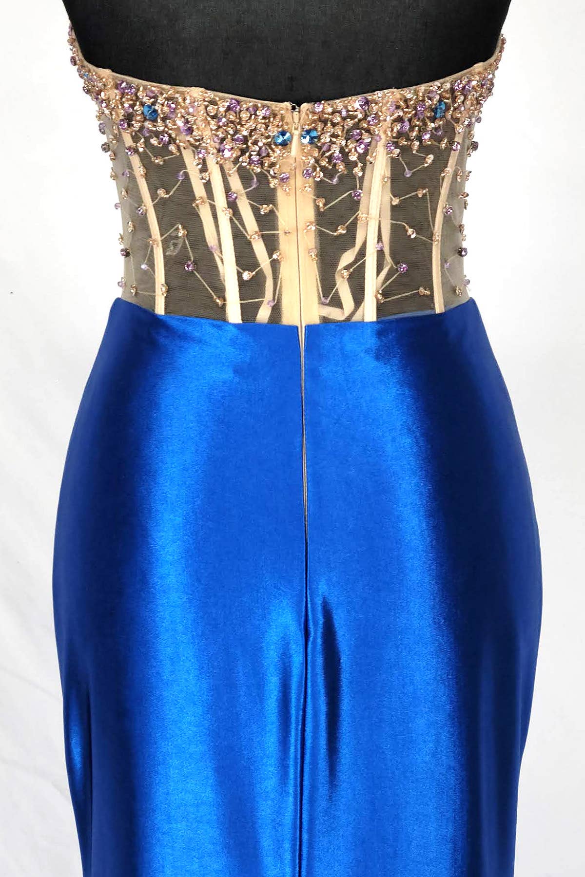 Chicas - Vente Robe de soirée – femme - Robe bustier en satin avec corset à perles et sequins C83117