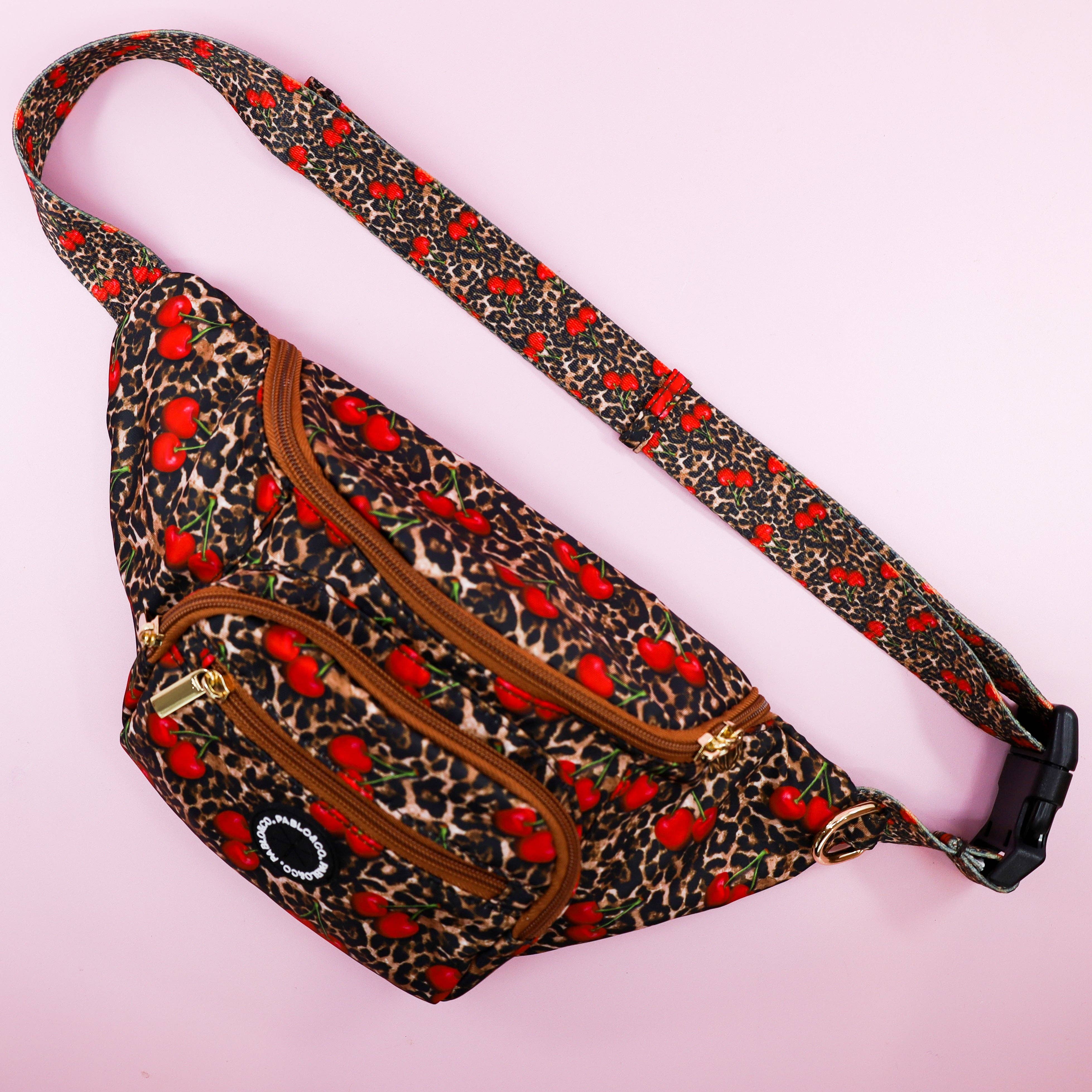 Pablo & Co. Boutique - Wholesale Pet treat bag – Dog - Leopard Cherries: The Ultimate Bumbag1