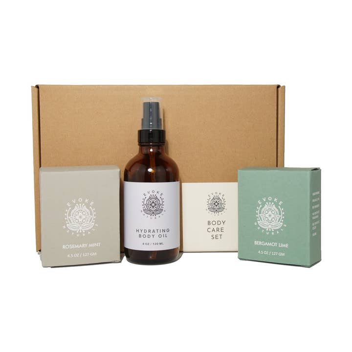 SET DE SOINS POUR LE CORPS - ROMARIN, MENTHE ET BERGAMOTE pour la vente par Evoke Naturals