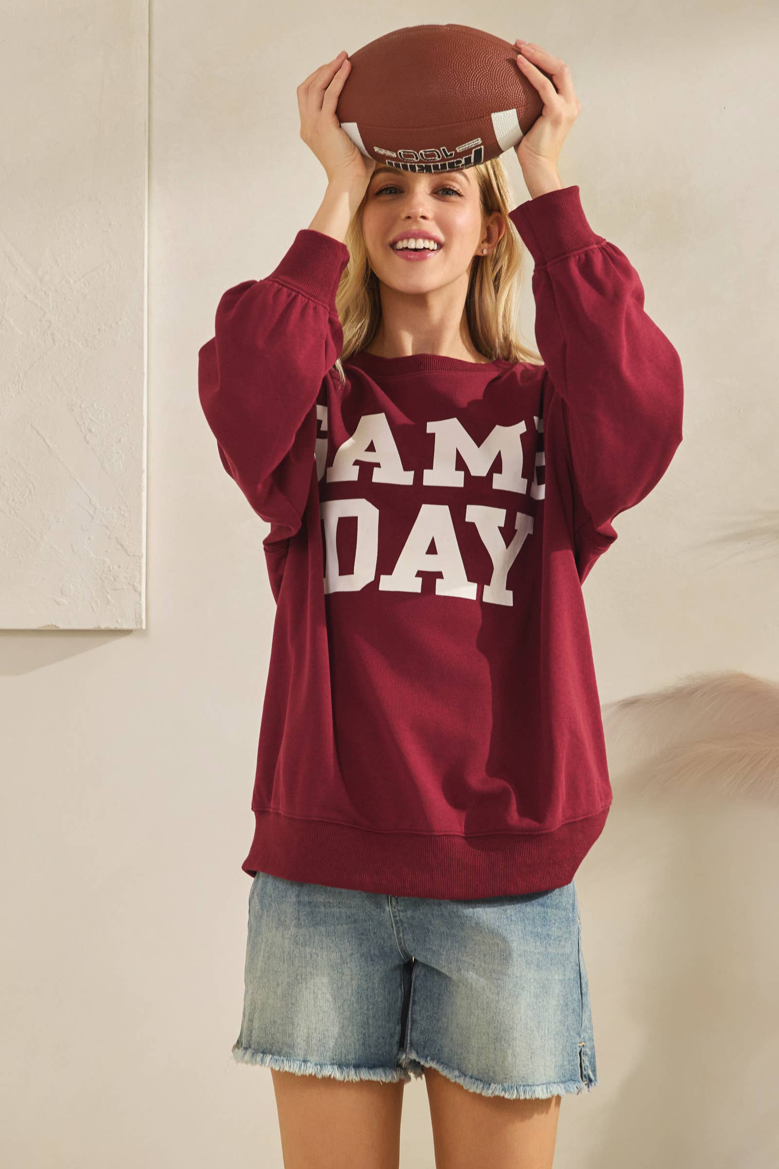 Sewn and Seen - Wholesale Graphic Sweatshirt - Women's - Bold Varsity Game Day Sweatshirt9