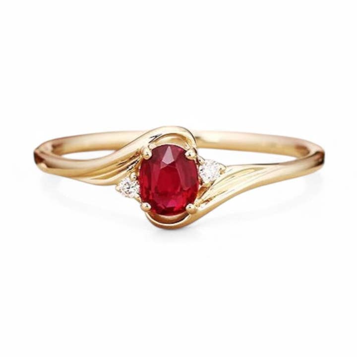0.50CT Oval cut Ruby Ring for wholesale by GEMPARA