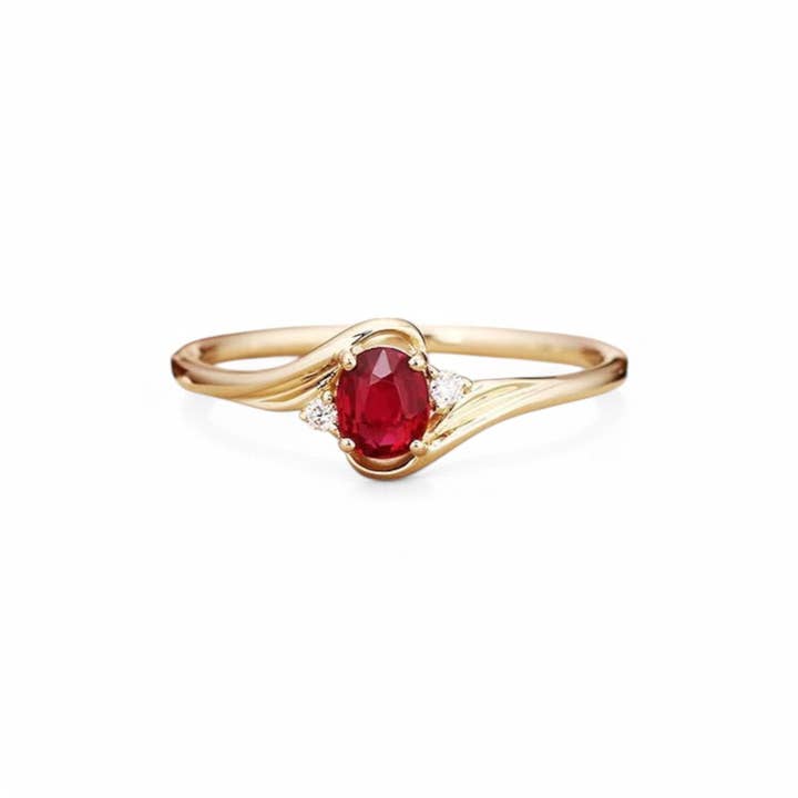 GEMPARA - Wholesale Engagement ring - 0.50CT Oval cut Ruby Ring