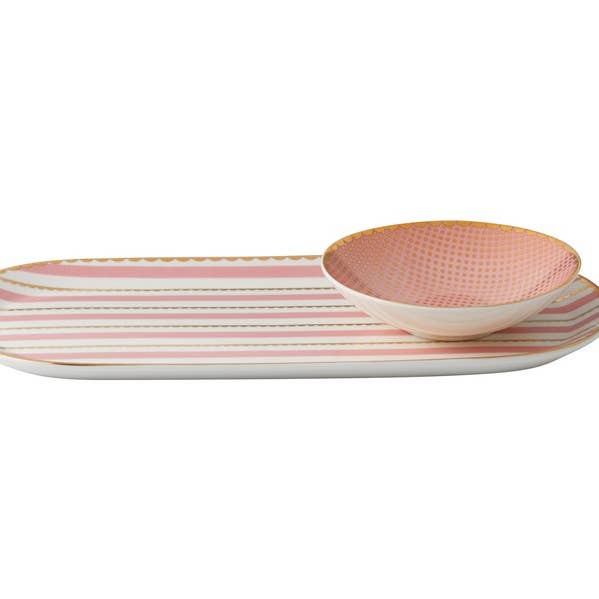 Coupe et Plateau - Rose - Teas & C's Regency pour la vente par Maxwell & Williams - France