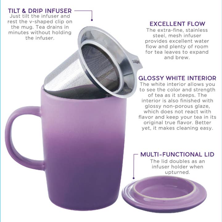 CasaWare - Wholesale Tea Strainer/Infuser - 16 oz Tea Infuser Mug Gradient Series3