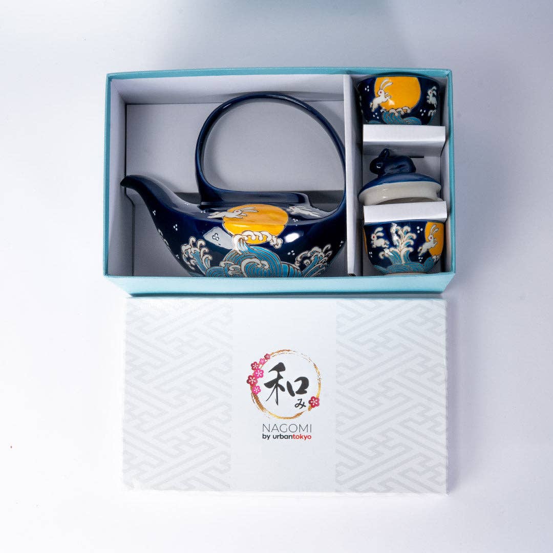 Urban Tokyo - Vente Service à thé - Service à thé Moon Rabbit 650 ml avec 2 tasses (1/8)5