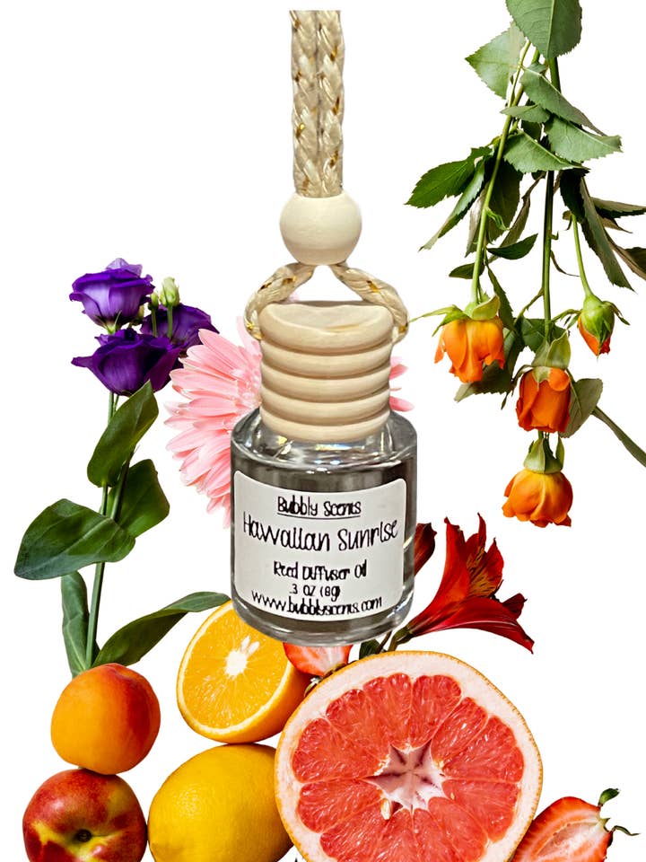 Hawaiian Sunrise-Hanging Car Freshener-Diffuser-Car Scents for wholesale by Bubbly Scents