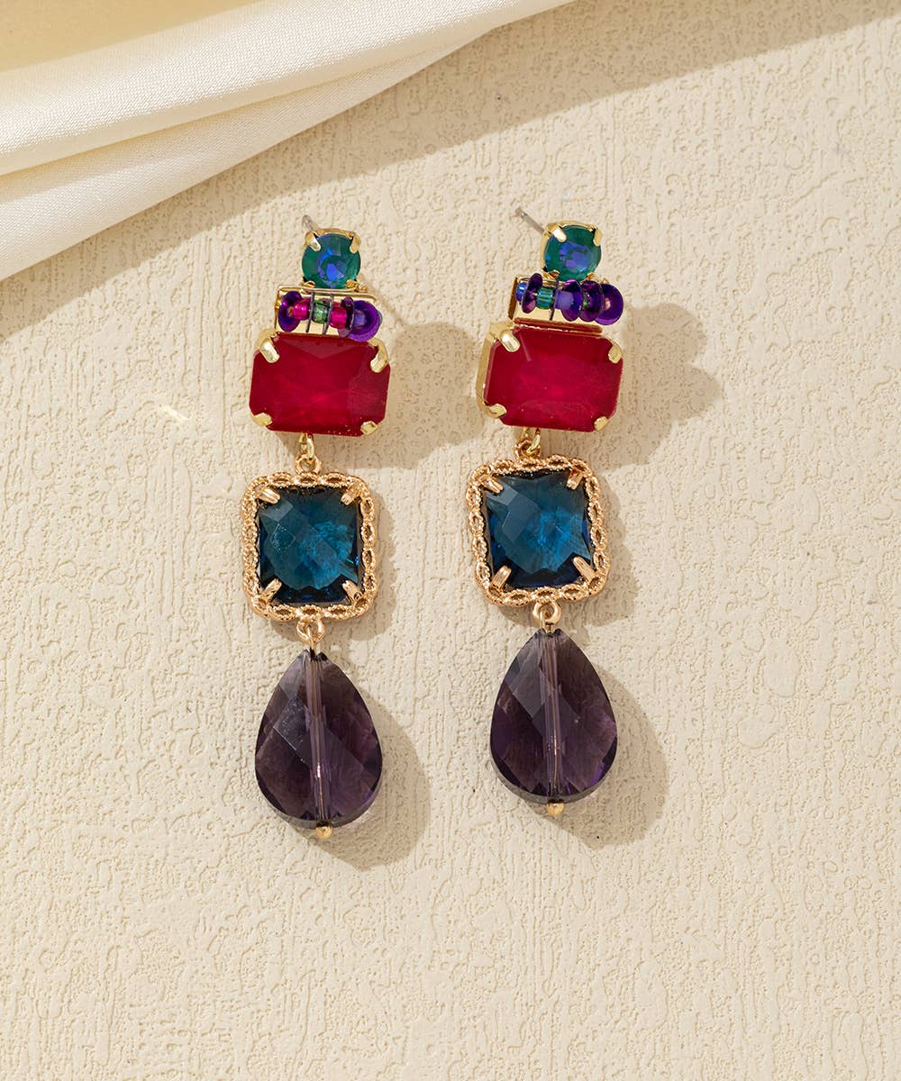 Blossom bijoux - Wholesale Hangende/ronde oorbellen - Veelgekleurde hangende oorbellen – 26AHBOL0385