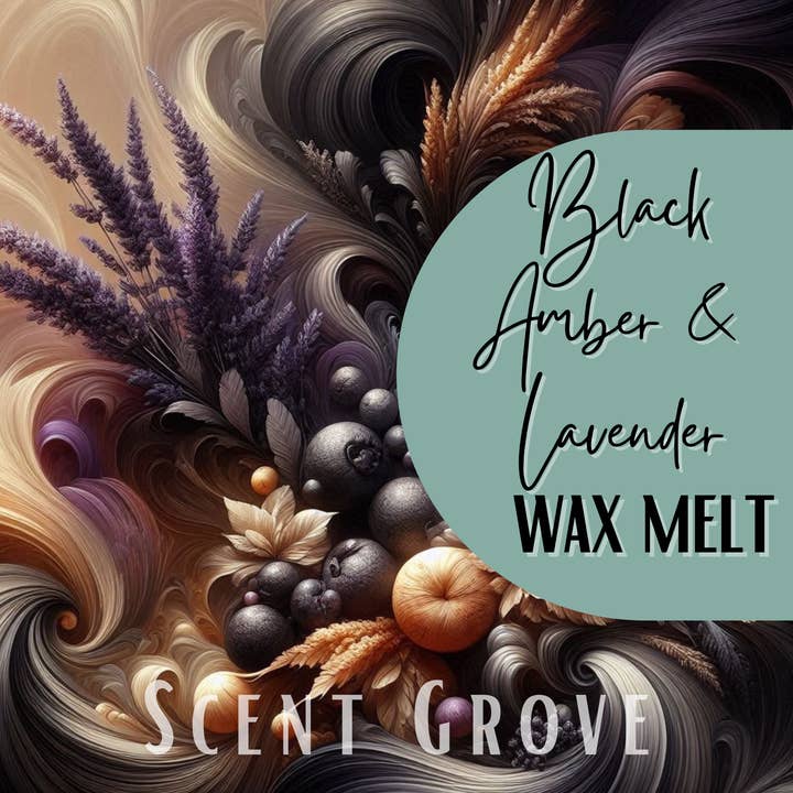 Black Amber & Lavender scented soy wax melt for wholesale by Scent Grove