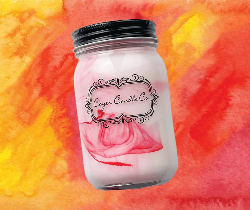 Coyer Candle Co. - Wholesale Jar/Filled Candle - 16 oz Mason Jars - Strawberry Banana