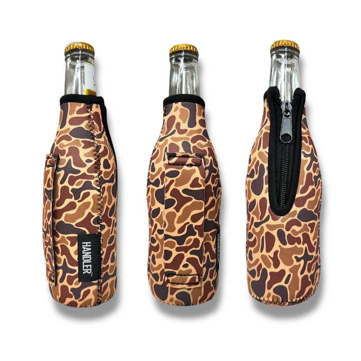 3-Pack No Pocket 12oz Bottleneck Handler - Old School Camo for wholesale by Drink Handlers