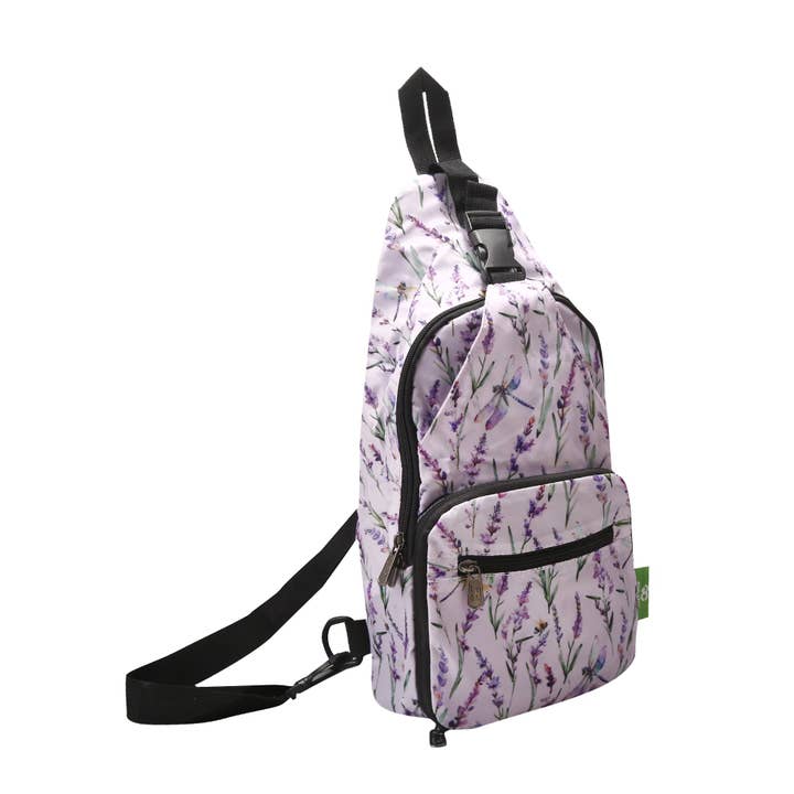 I113LC - Bolso Bandolera Plegable Ligero Eco Chic Lavanda con Libélula Lila (Paquete de 2) para venta al por mayor de Eco Chic
