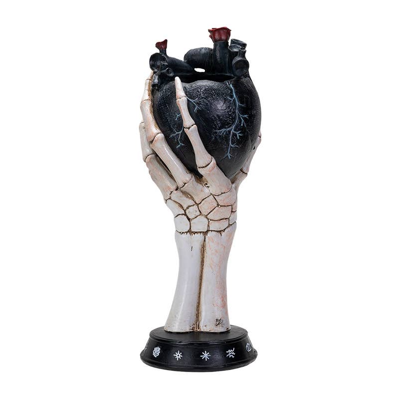 Pacific Trading - Wholesale Plant pot - Black Heart W/ Skull Hand Planter2