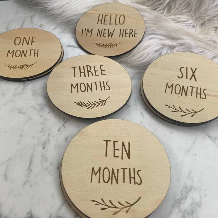 Milestone Cards set - Leaf set for wholesale by Lavender Co Creative